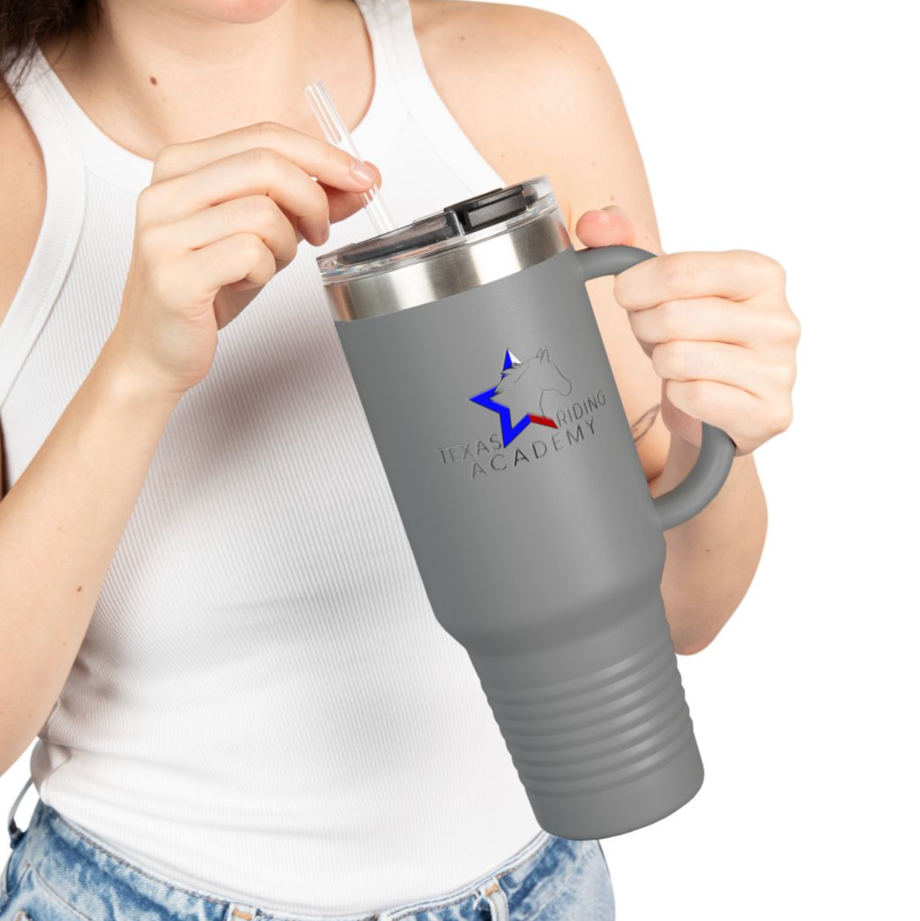 Texas Riding Academy, Insulated Travel Mug, 2 Sided 40oz