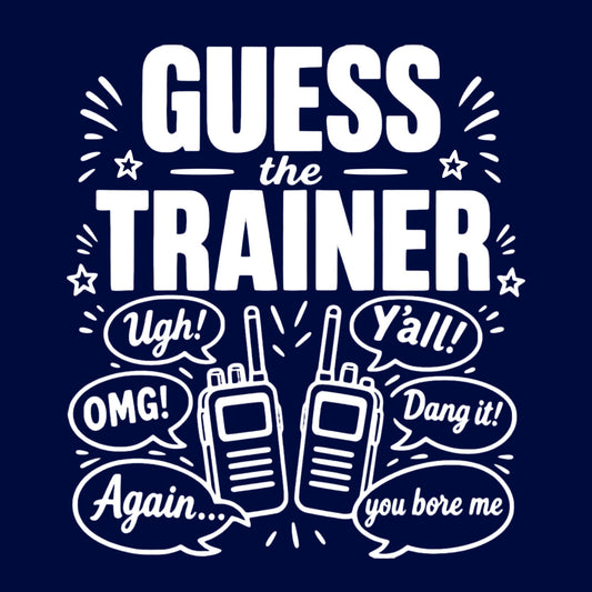 2 Sided, Full Color DTF, Guess the Trainer (Navy)